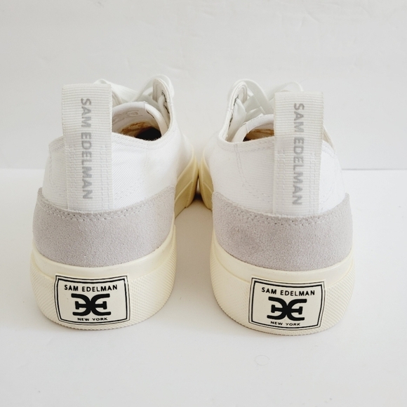 NEW Sam Edelman Sonia White Platform Canvas Sneakers Size 7.5 - Picture 5 of 7